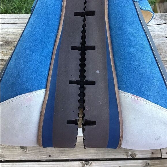 Girotti Blue Suede Penny Loafers Size 39 - Picture 4 of 13